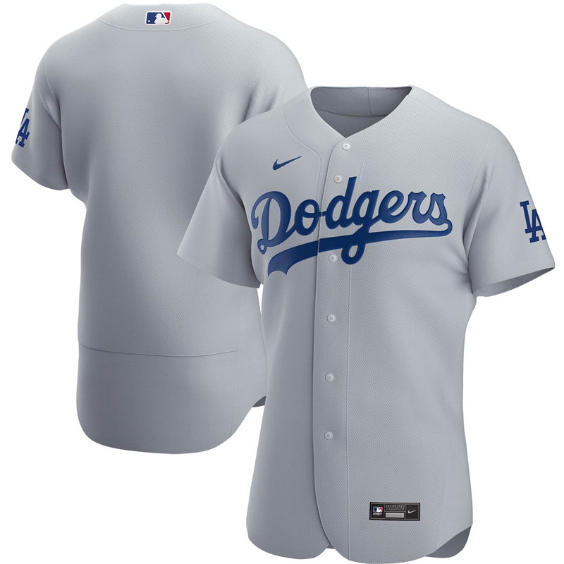 2020 MLB Men Los Angeles Dodgers Nike Gray Alternate 2020 Authentic Team Jersey 1->los angeles dodgers->MLB Jersey
